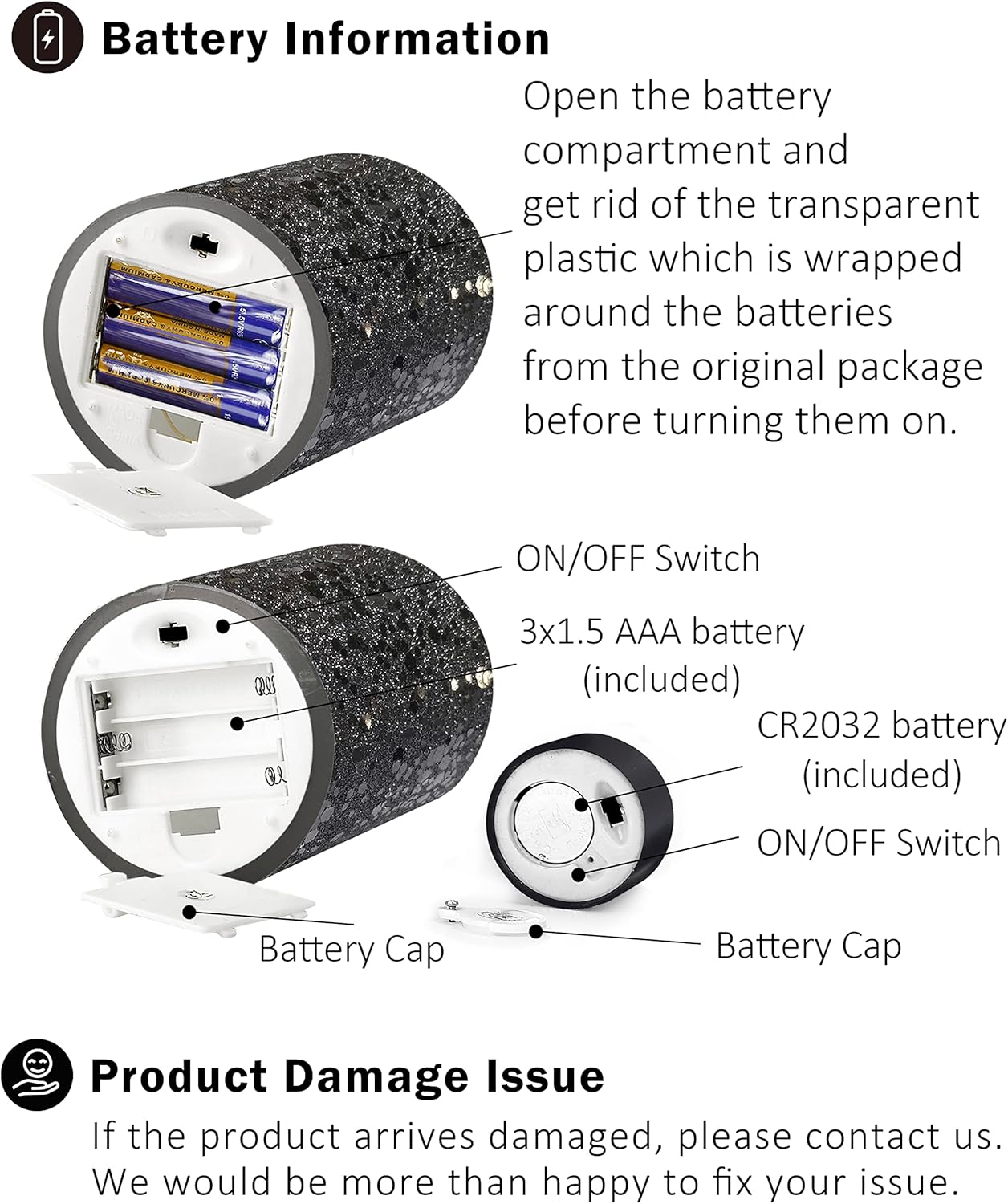 FURORA LIGHTING Halloween Decorations Black Flameless Candles Battery Operated, 6 Pack Bundle with Black Flameless Round Candles Battery Operated with Timer 6H ON-18H Off