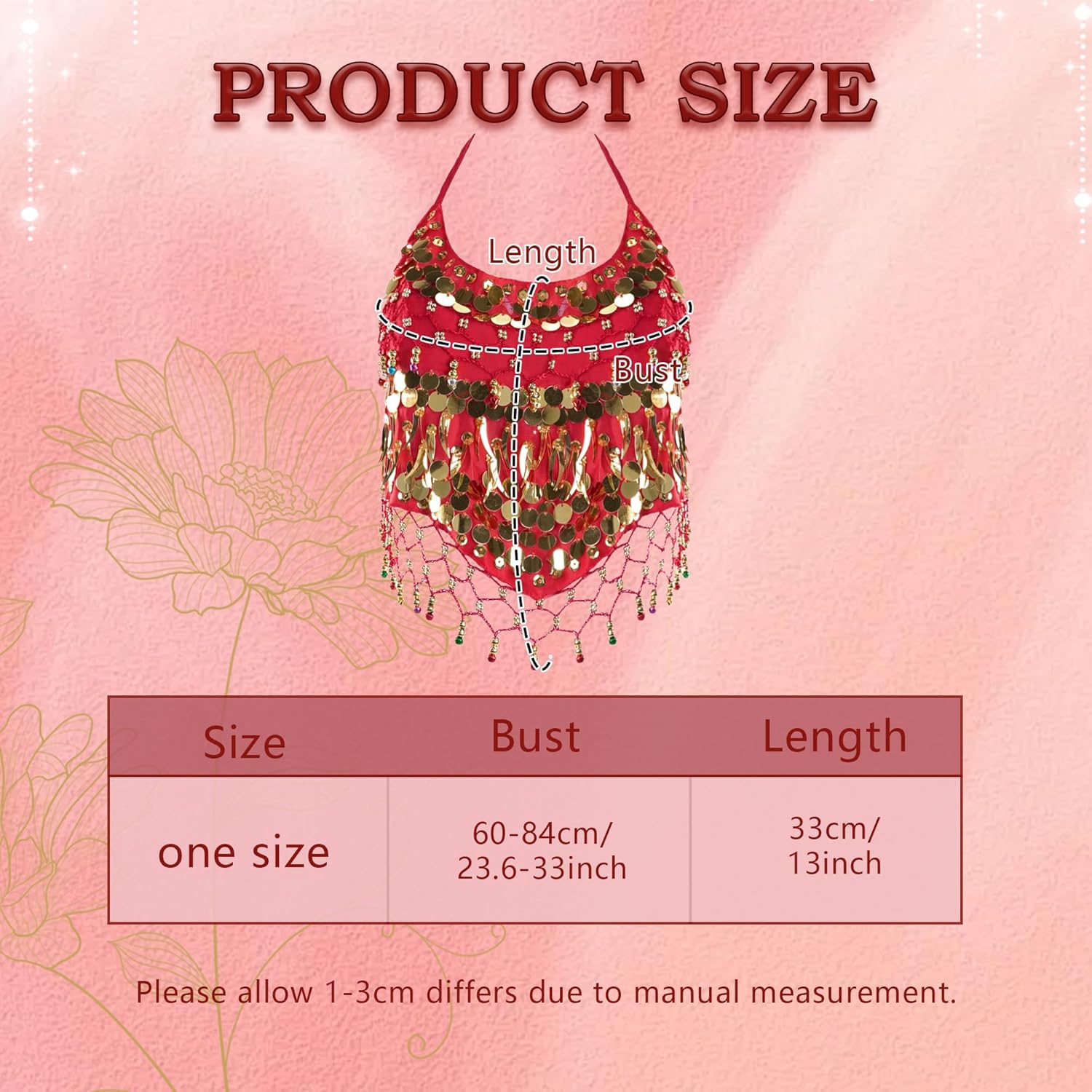 MUNAFIE Belly Dance Top - Adjustable Costume Top for Professional Performances & Cosplay Halloween Gifts - Image 5