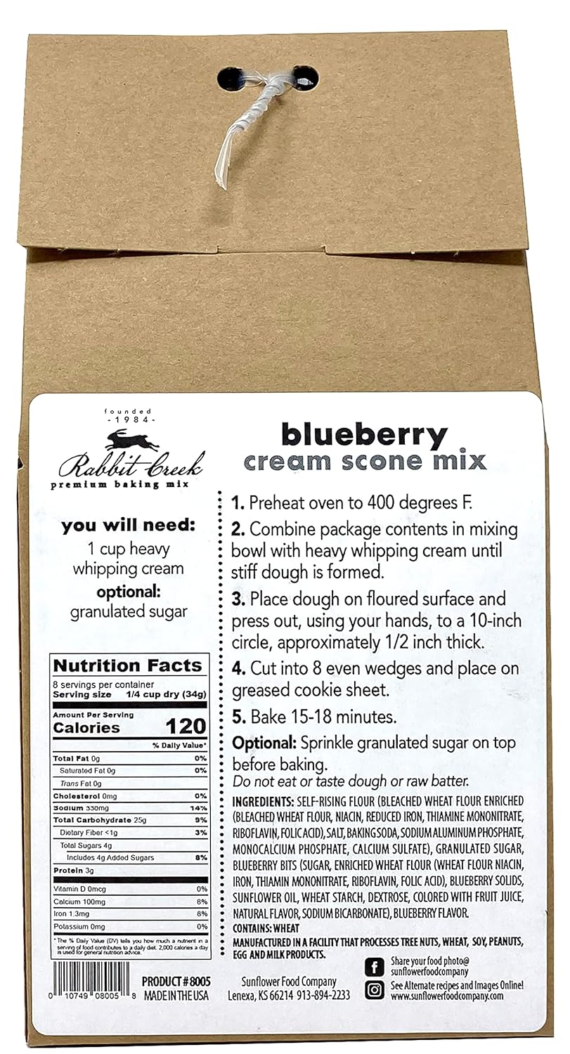 Rabbit Creek Scone Mix Variety Pack of 2 – Blueberry and Cherry Almond Cream Scone Mix