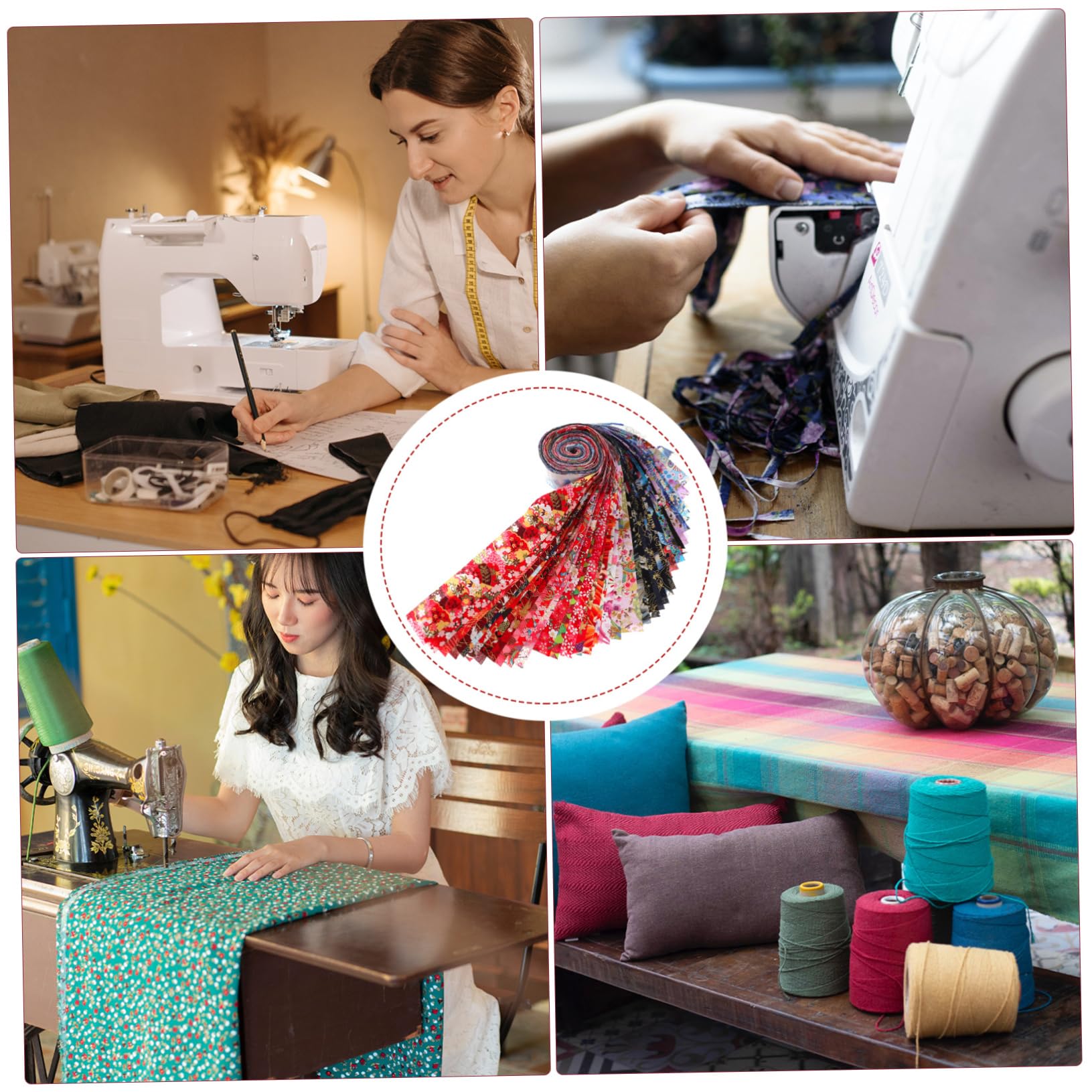 Tela Gruesa Multifuncional para Patchwork y Acolchado 40 Hojas de Tela de Algodón para Manualidades y Decoración del Hogar