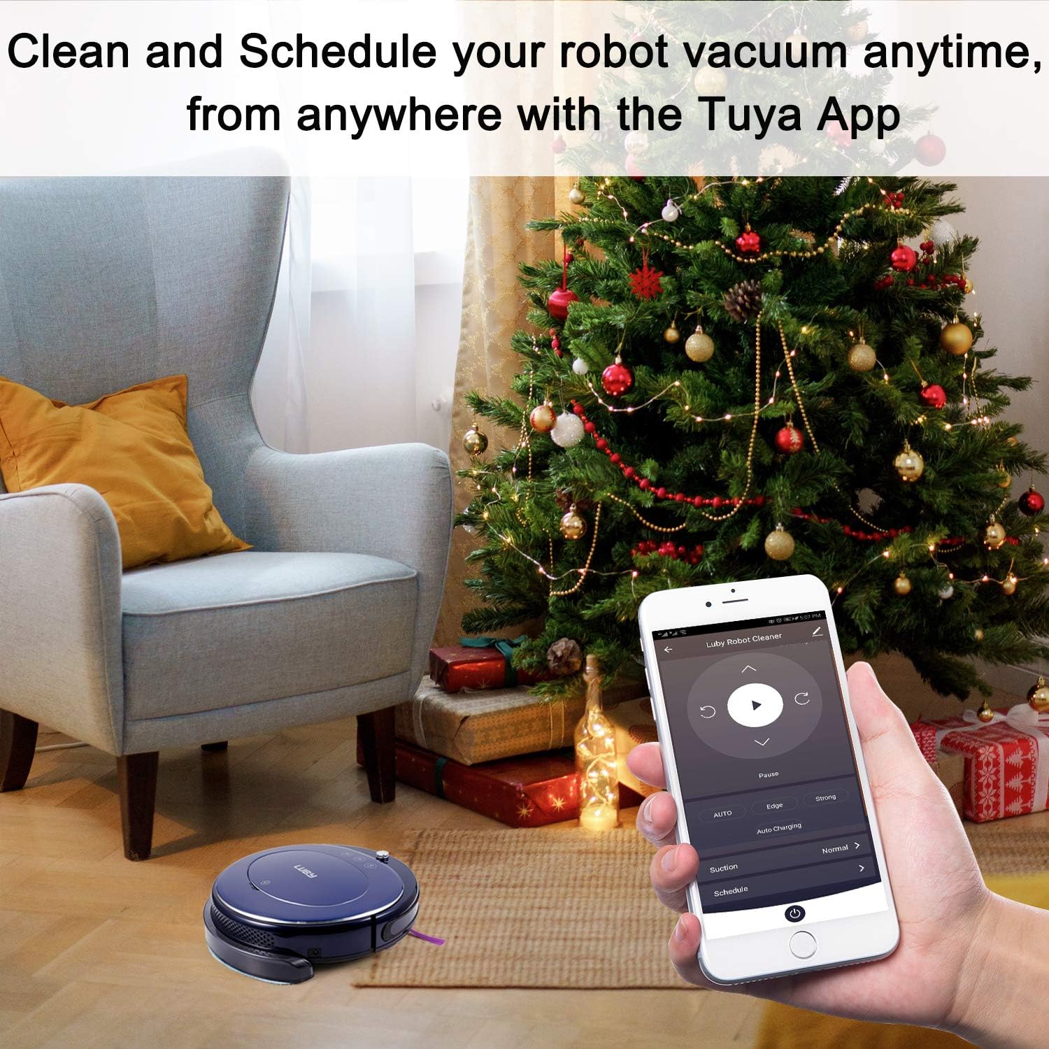 🛒 Crаzу Dеаlѕ Luby Robot Vacuum Cleaner, Mop, Wi-Fi Connectivity, Self-Charging, Super-Thin, Blue