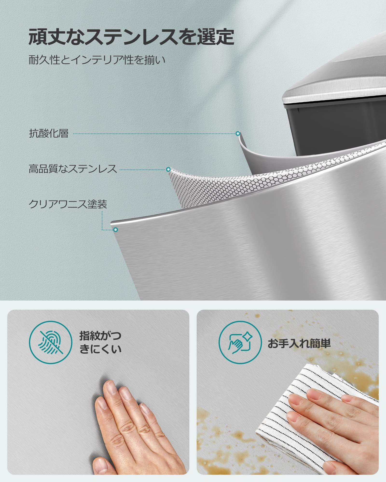 Amazon｜ゴミ箱 ふた付き ペダル式ダストボックス 48L大容量 スリム