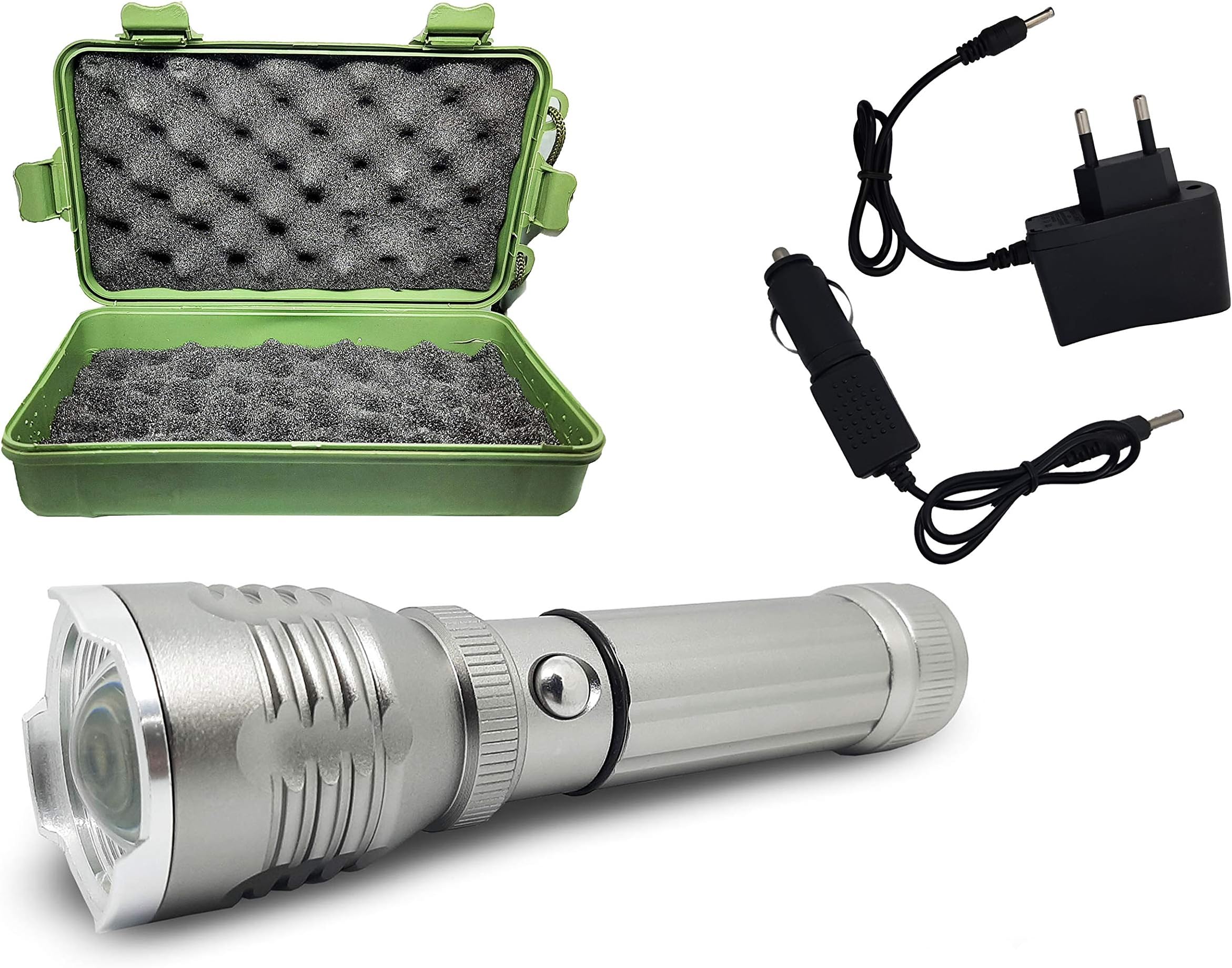 Texme MAX 9000Lumens 3 Mode High, Low, Blinking Long Range Cree Rechargeable Led Waterproof Flashlight Torch with Charging Cord and car Charger Include(Multi Color)