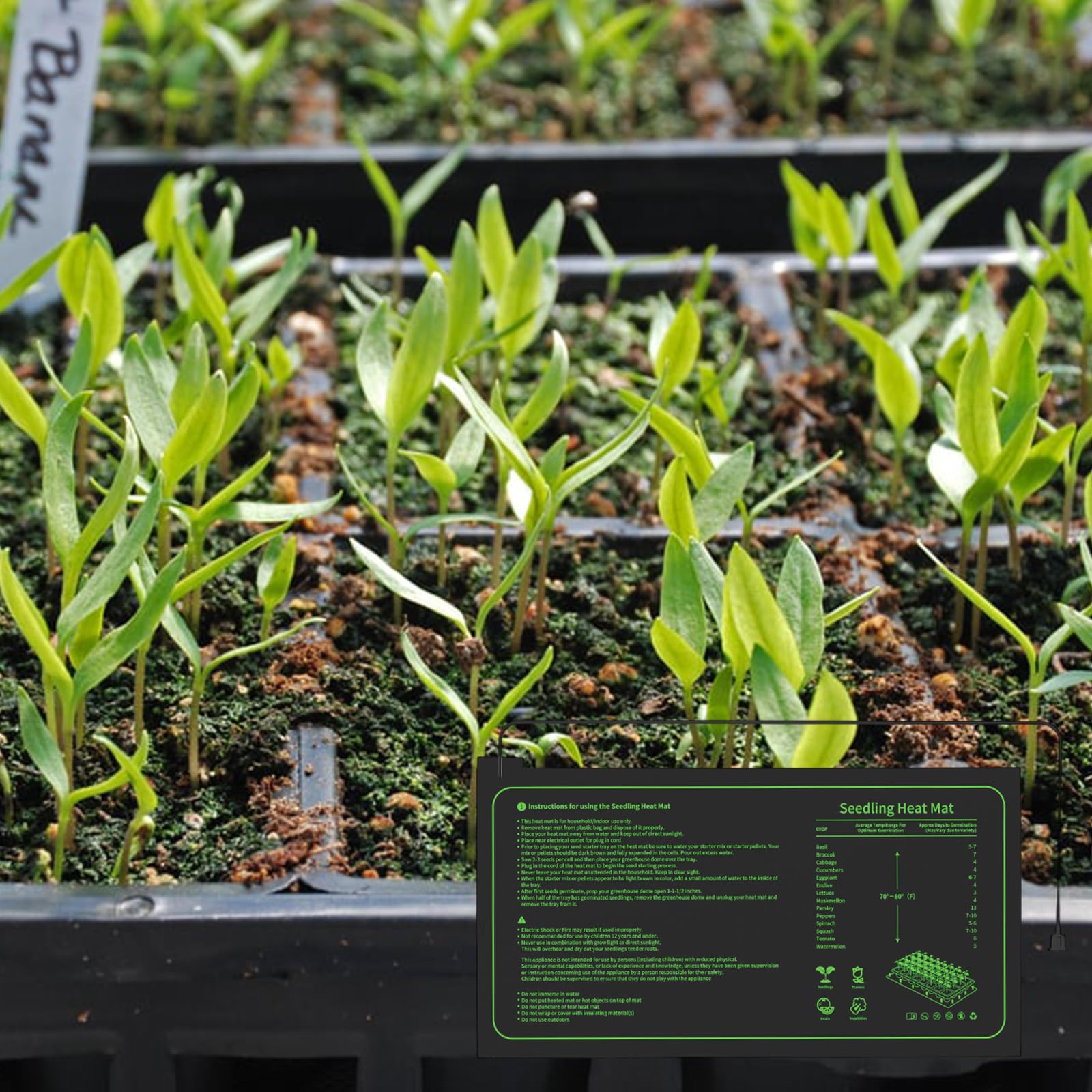 Tappeto Riscaldante per Piantine Tappetino Riscaldante per Piante da Interno per la Germinazione IP67 Impermeabile Tappetino Riscaldante Germinazione, per piantine, Rettile Anfibio, 52 x 25cm