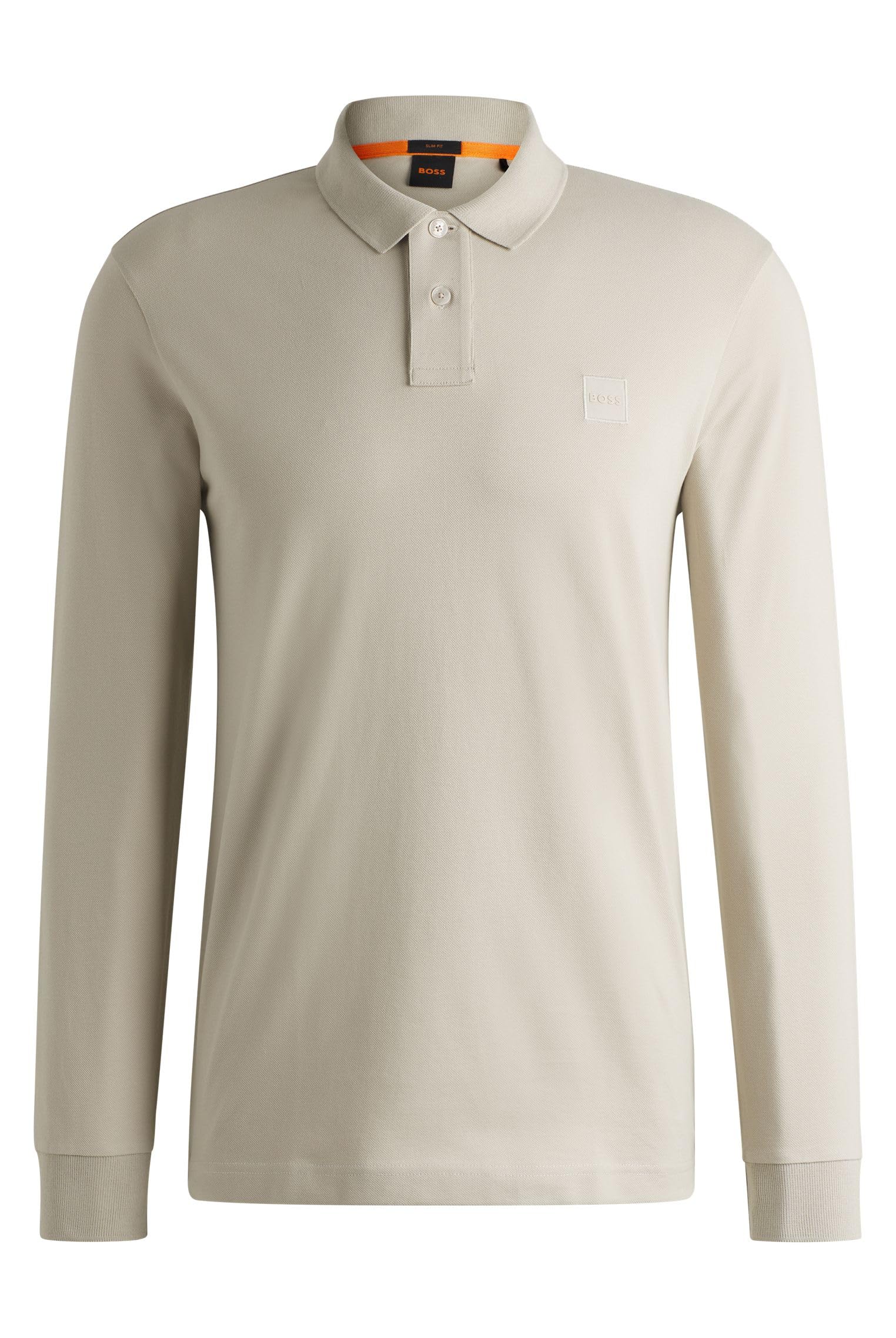 BOSS Mens Passerby Stretch-Cotton Slim-fit Polo Shirt with Logo Patch
