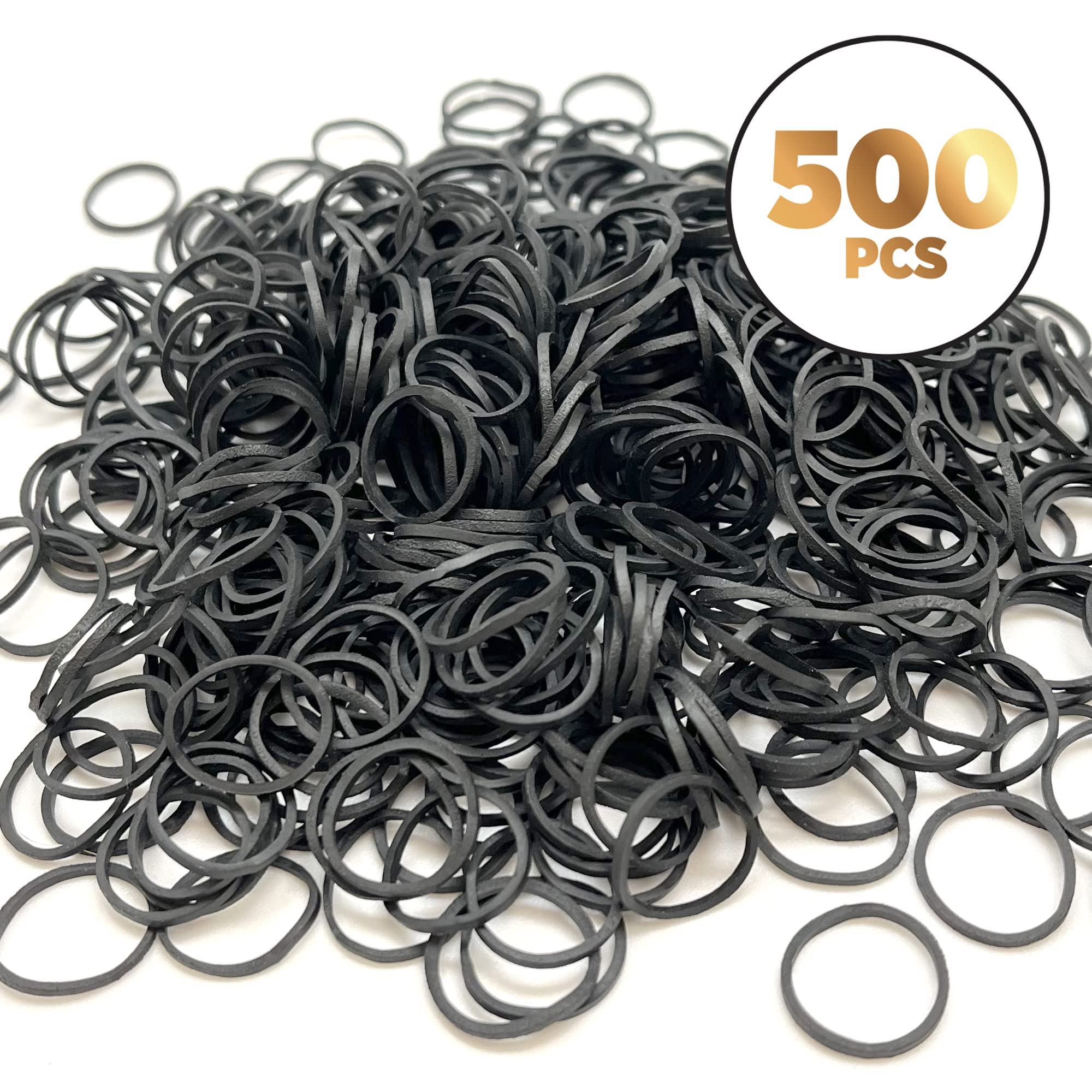 DONNA 500 bandas elásticas para mujer, bandas de goma para el cabello de niños, lazos para el cabello para mujeres, color negro