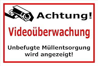 Melis-Folienwerkstatt Schild - Video-überwachung - 30x20cm | Bohrlöcher | 3mm Aluverbund – S00348-004-B 20 VAR