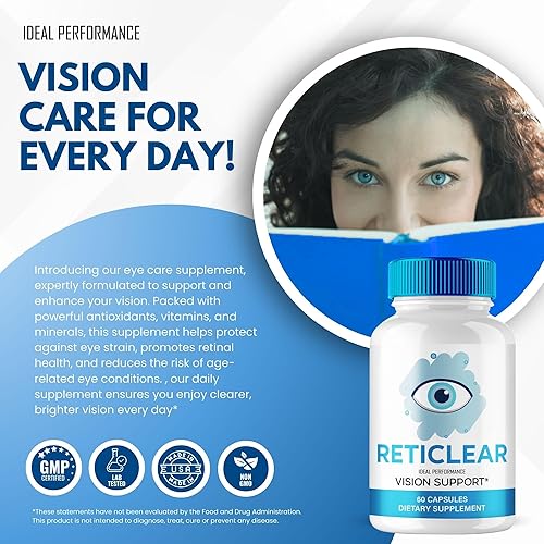 Miniatura 5 de RetiClear - Cápsulas de apoyo para la visión, píldoras oficiales de suplemento de salud ocular RetiClear, máxima fuerza, totalmente naturales para