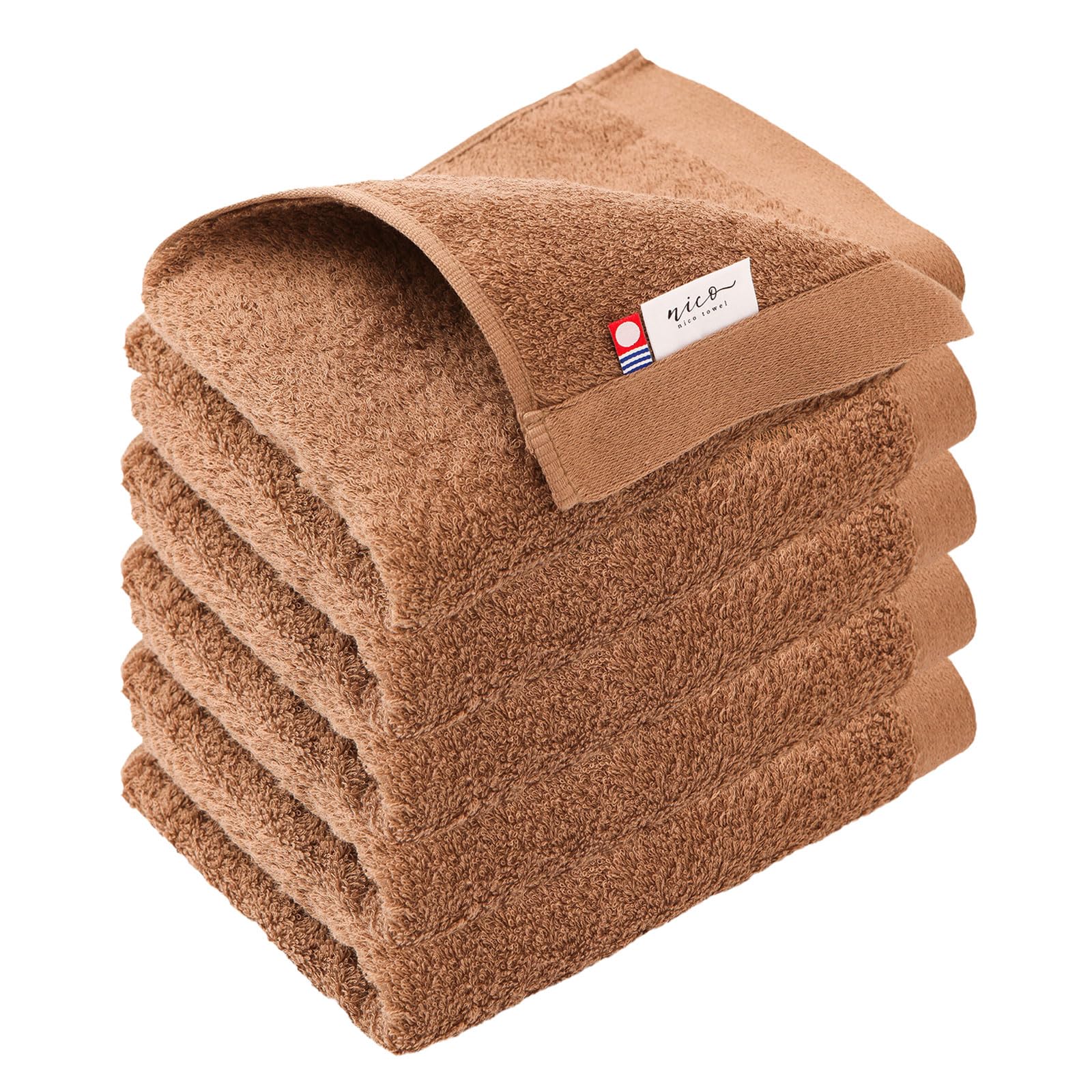 Imabari Face Towels, Set of 5, Cocoa