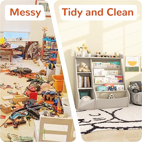 Miniatura 5 de FKWin Montessori - Estantería para niños pequeños y organizador de almacenamiento de juguetes, estantería de 4 niveles para guardería, sala de