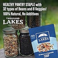 Vista 5 de Thousand Lakes Mezcla de sopa seca de 32 frijoles y 8 verduras, paquete de 2 unidades de 16 onzas (2 libras en total) Bajo en sodio Sin grasa