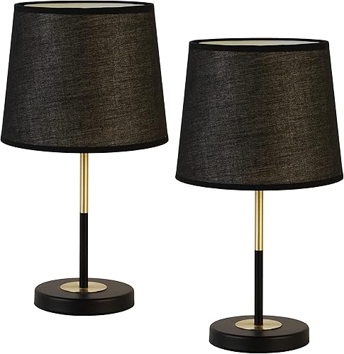 Hamilyeah 7010L - Lámpara de mesa negro y dorado 2 unidades