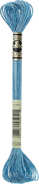 DMC 317W/E334 Light Effects Blue Topaz Jewel Metallic Stranded Cotton 8m Skein