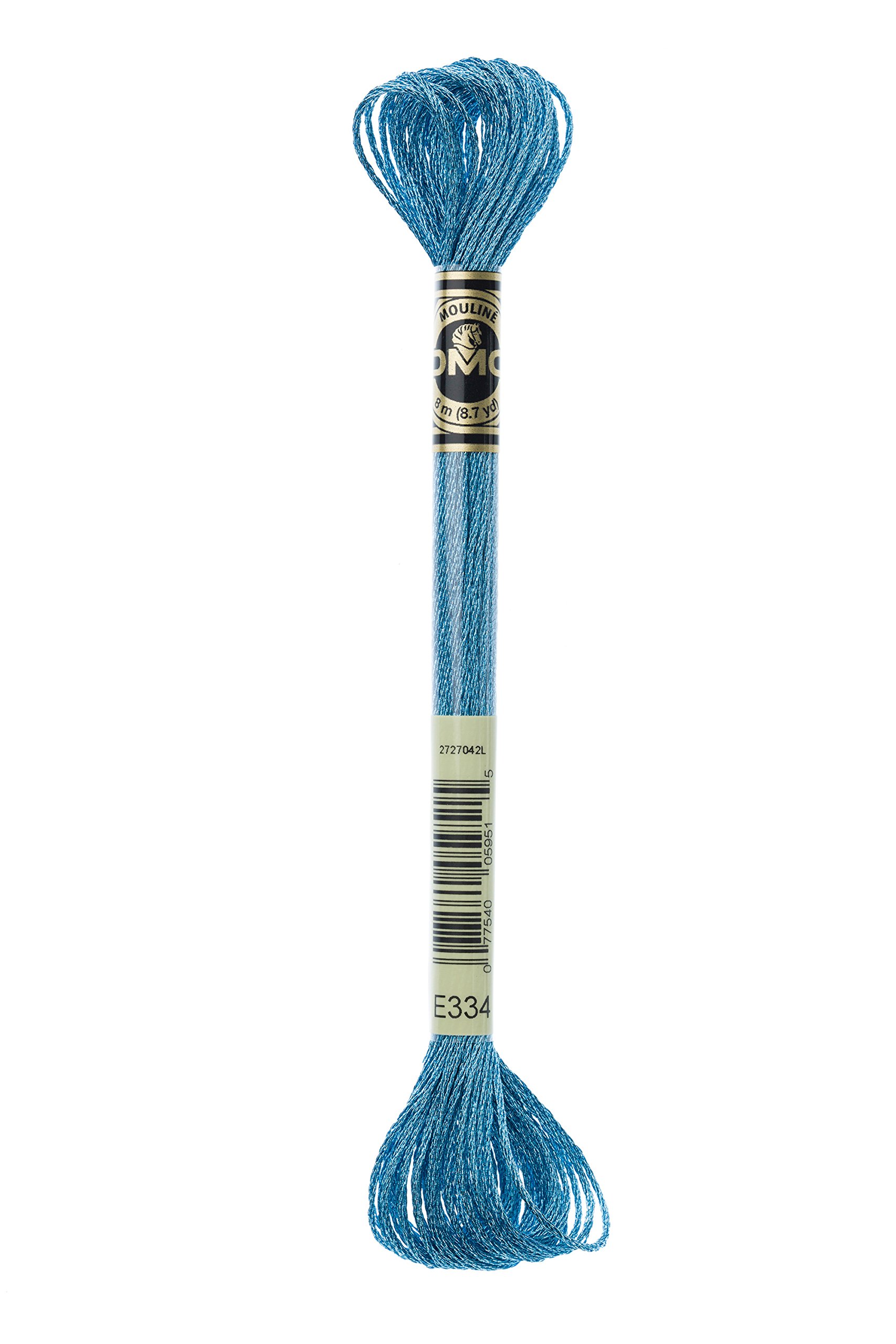 Dmc Jewel Effects E334 Blue Topaz Dmg Plaid Cotton Thread, Variegated For Stitching, 8 Metres