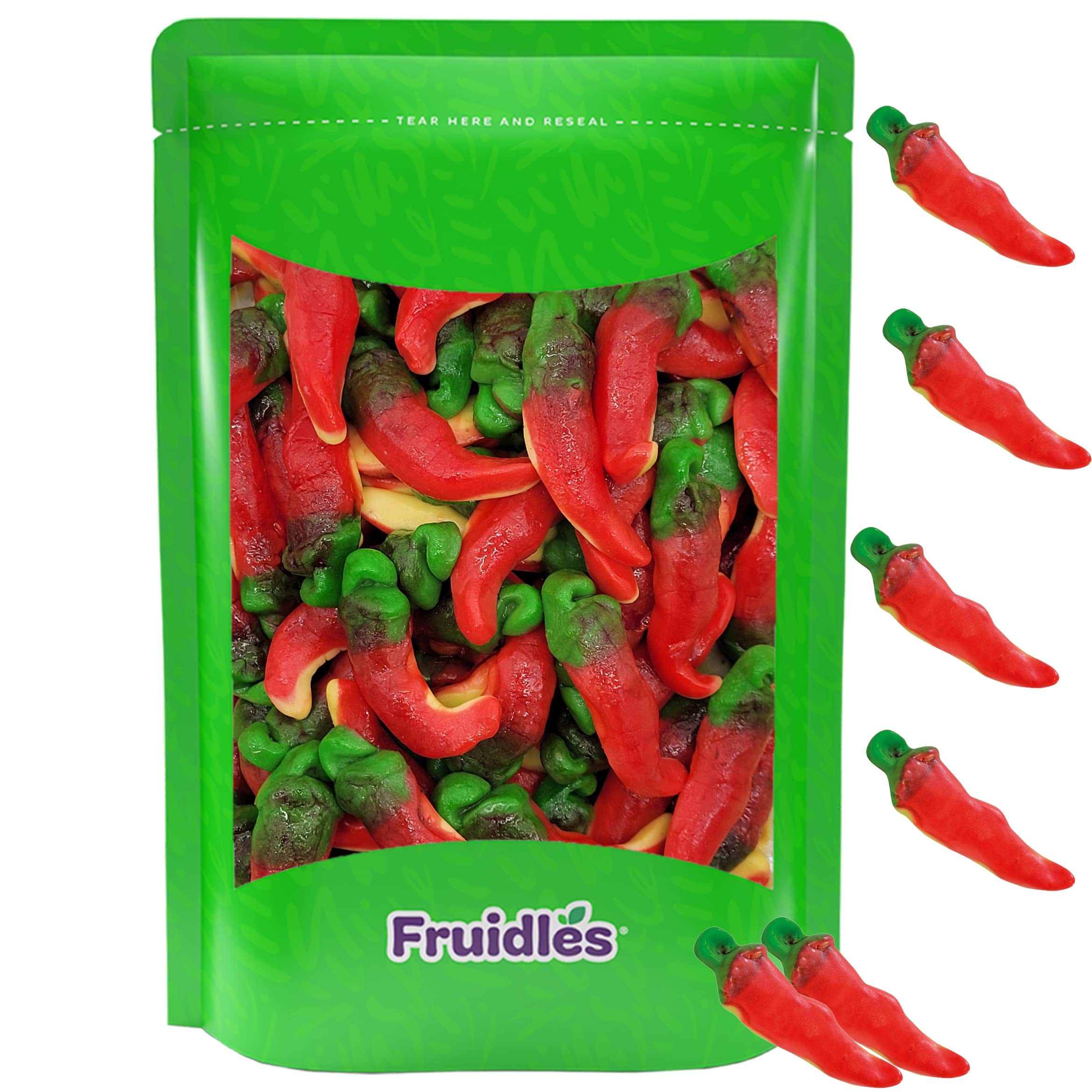 FruidlesChili Peppers Gummies, Soft Chewy Candy, Fat-Free (Half-Pound)