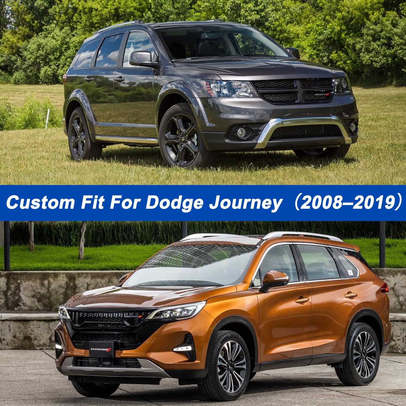 Dodge Car Cover Custom Fit for Dodge Journey 2008-2019 Waterproof All Weather Full ExteriorOutdoor Cover with Zipper Door — view 2