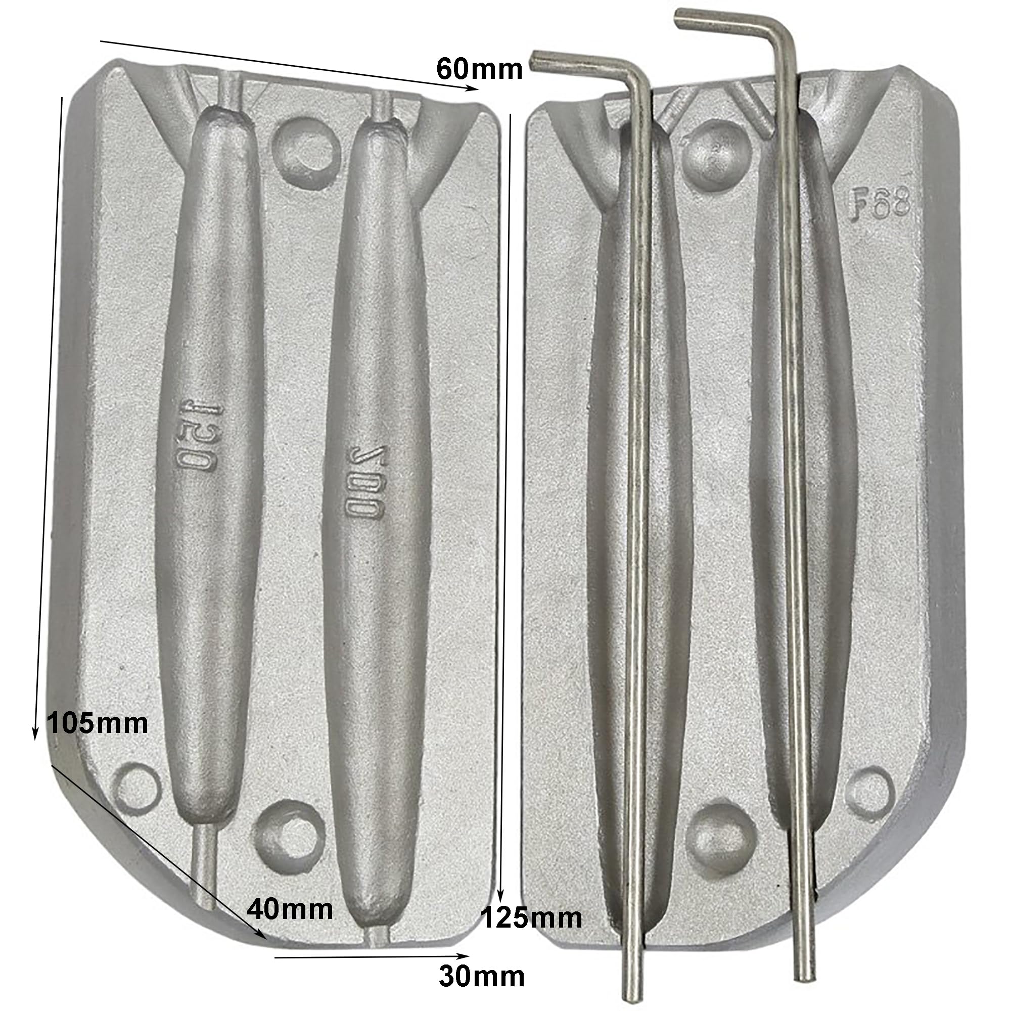 FrontZone - Stampo per pesca a forma di sinker, 150 – 200 g, per pesca al mare, al fiume e al pesce gatto