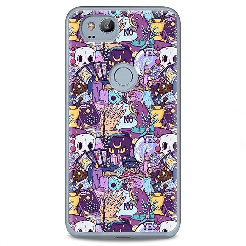 Miniatura 7 de Cavka Funda de TPU compatible con Google Pixel 8 Pro 7a 6a 5a XL 4a 5G 2 XL 3 XL 3a 4 Impresión espeluznante Tarot mágico de silicona Slim Fit