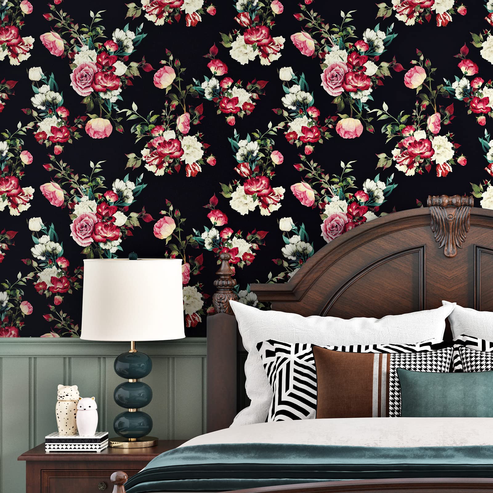 Papier Peint Floral Noir Et Rose Papier Peint Floral A.S. Creation En, image size:1601x1601