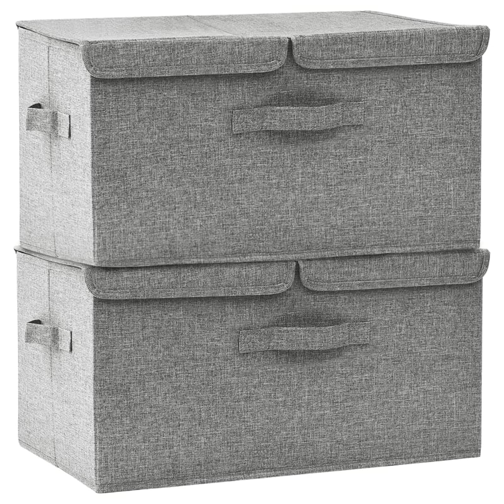 LAPOOH Aufbewahrungsboxen 2 STK Spielzeugkiste, Aufbewahrungskiste, Kleideraufbewahrung, Kleideraufbewahrung & Organisation, Stoff 50x30x25 cm Grau