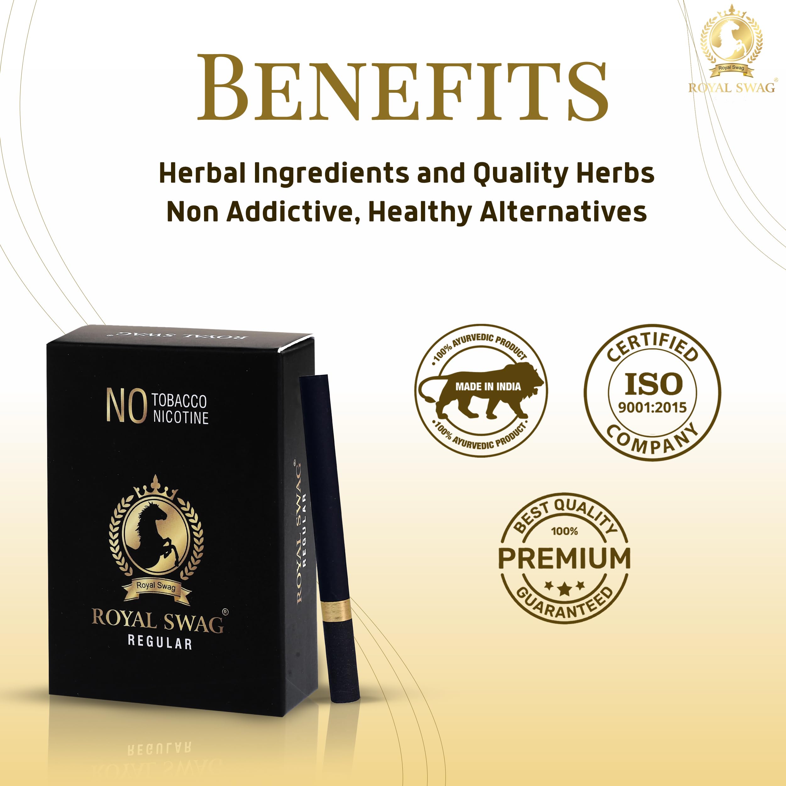 ROYAL SWAG Ayurvedic Herbal Wellness Sticks 100% Tobacco Free 100% Nicotine Free Regular Flavoured Smoking Cessation 2