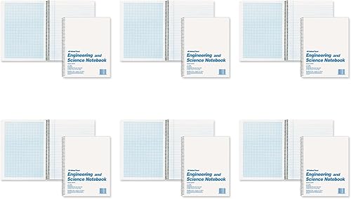 National Brand Engineering and Science Notebook, College with Margin and 10 x 10 Quad, blanco, 11 x 8.5 pulgadas, 60 hojas (33610), 6 paquetes
