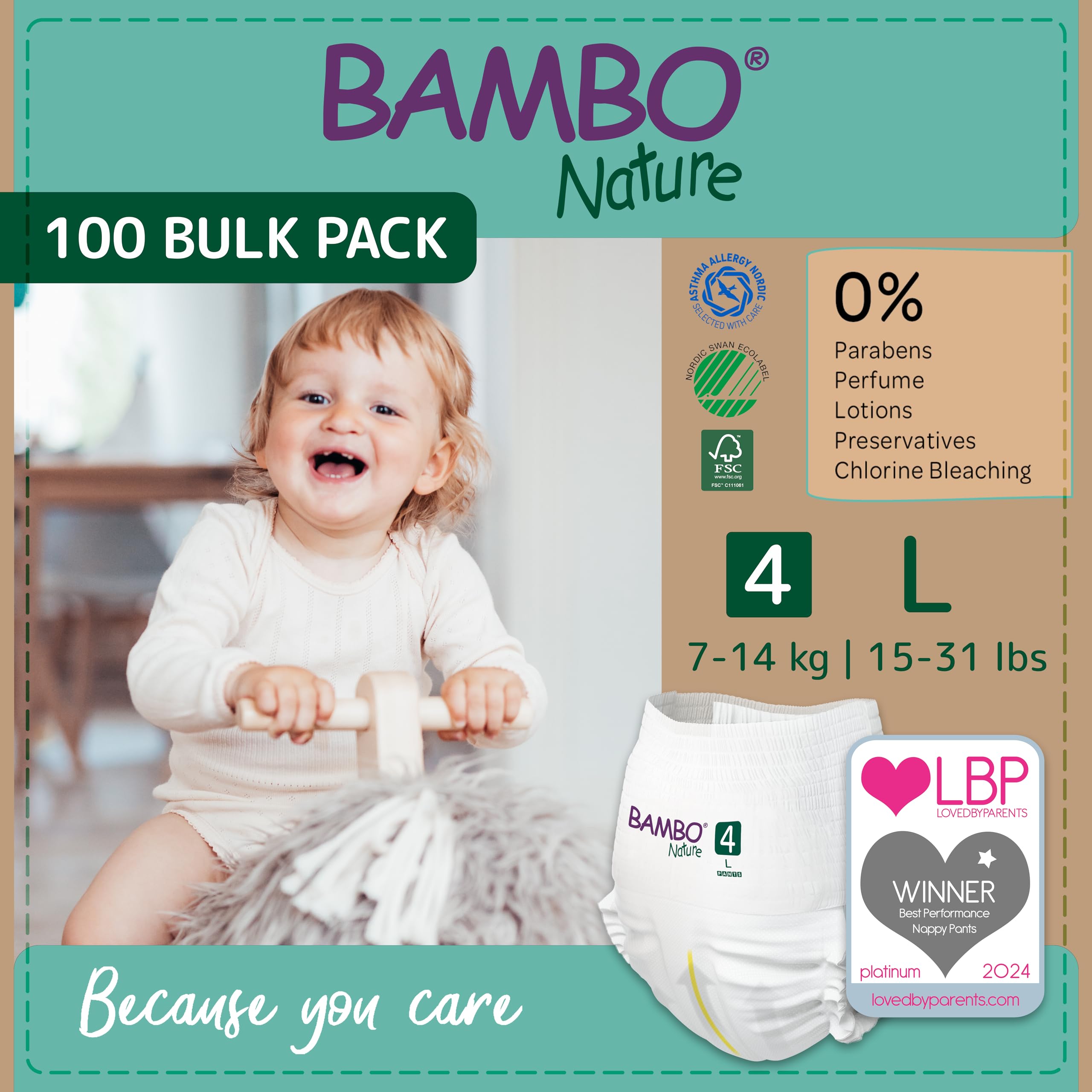 Bambo Nature Lot de 100 culottes d'apprentissage de la propreté