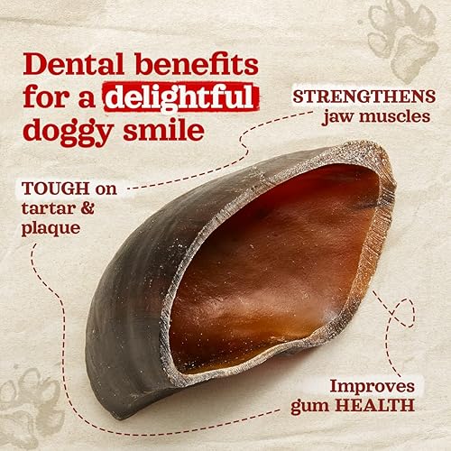 Miniatura 3 de Natural Farm Aros de vaca (paquete de 6), sin olor, totalmente naturales de golosinas para perros de pezuña de res criadas en granja, gran