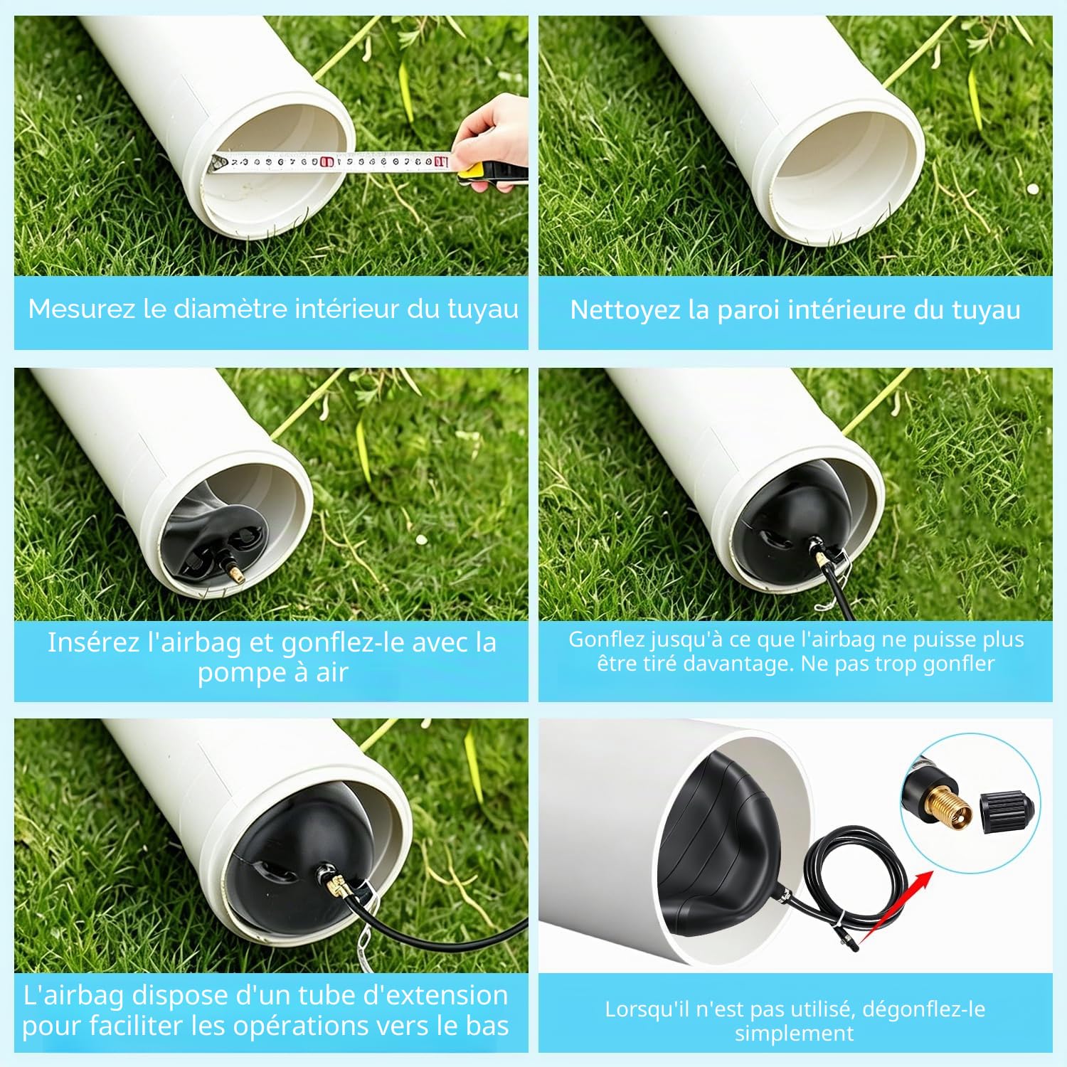 Tissting Bouchon Gonflable pour Tuyaux 110mm Obturateur de Drain Flexible | Étanchéité Rapide pour Réparation, Idéal Plomberie, Assainissement, Inspection, Outil Professionnel et Bricoleur