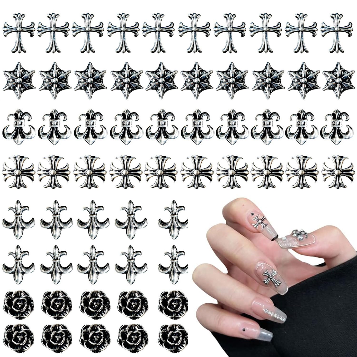 Amazon.co.jp: パンクネイルアートチャーム 50個入り ネイルパーツ