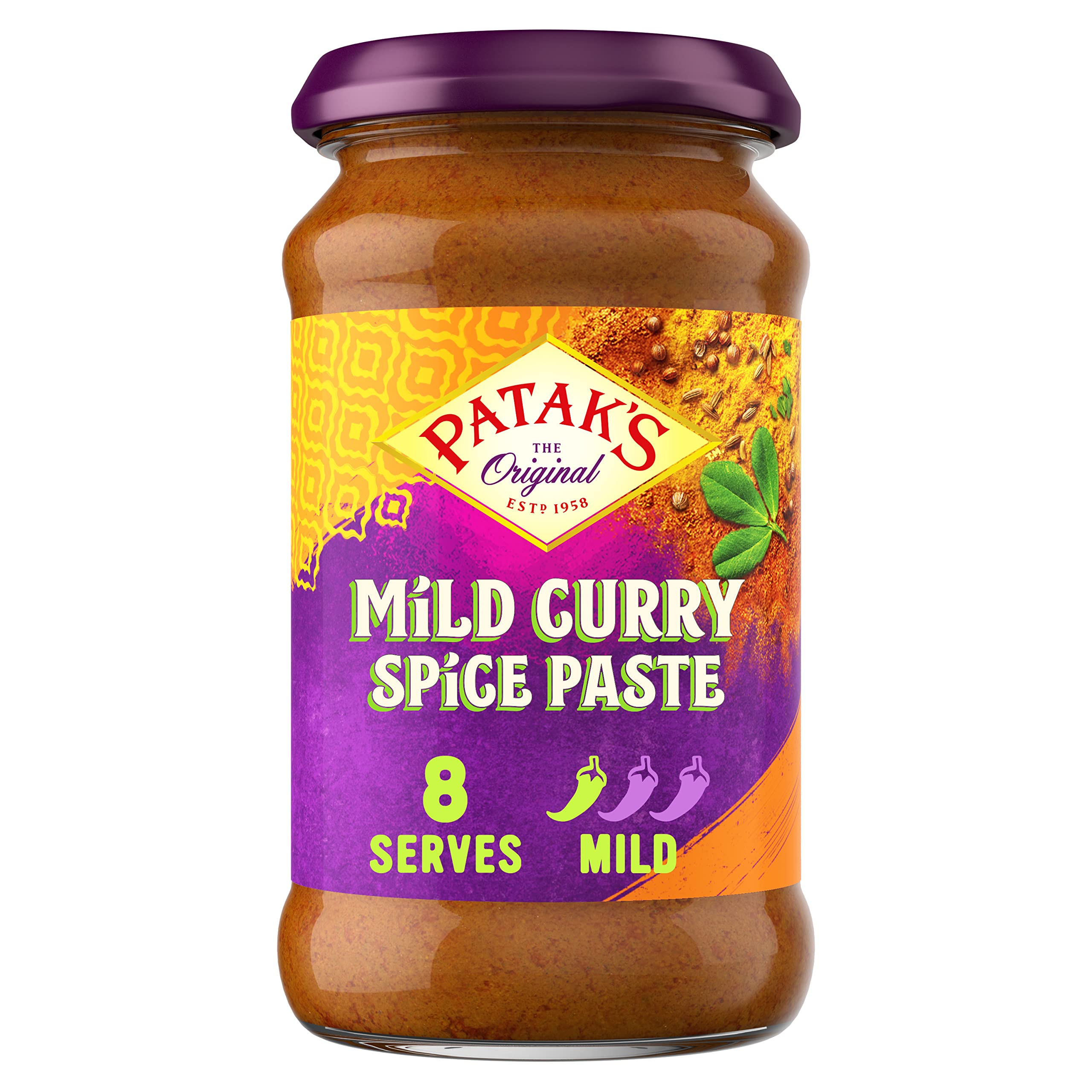 Patak's Mild Spice Paste 135g | Authentic Indian Curry Simmer/Cooking Spice Paste | Serves 8