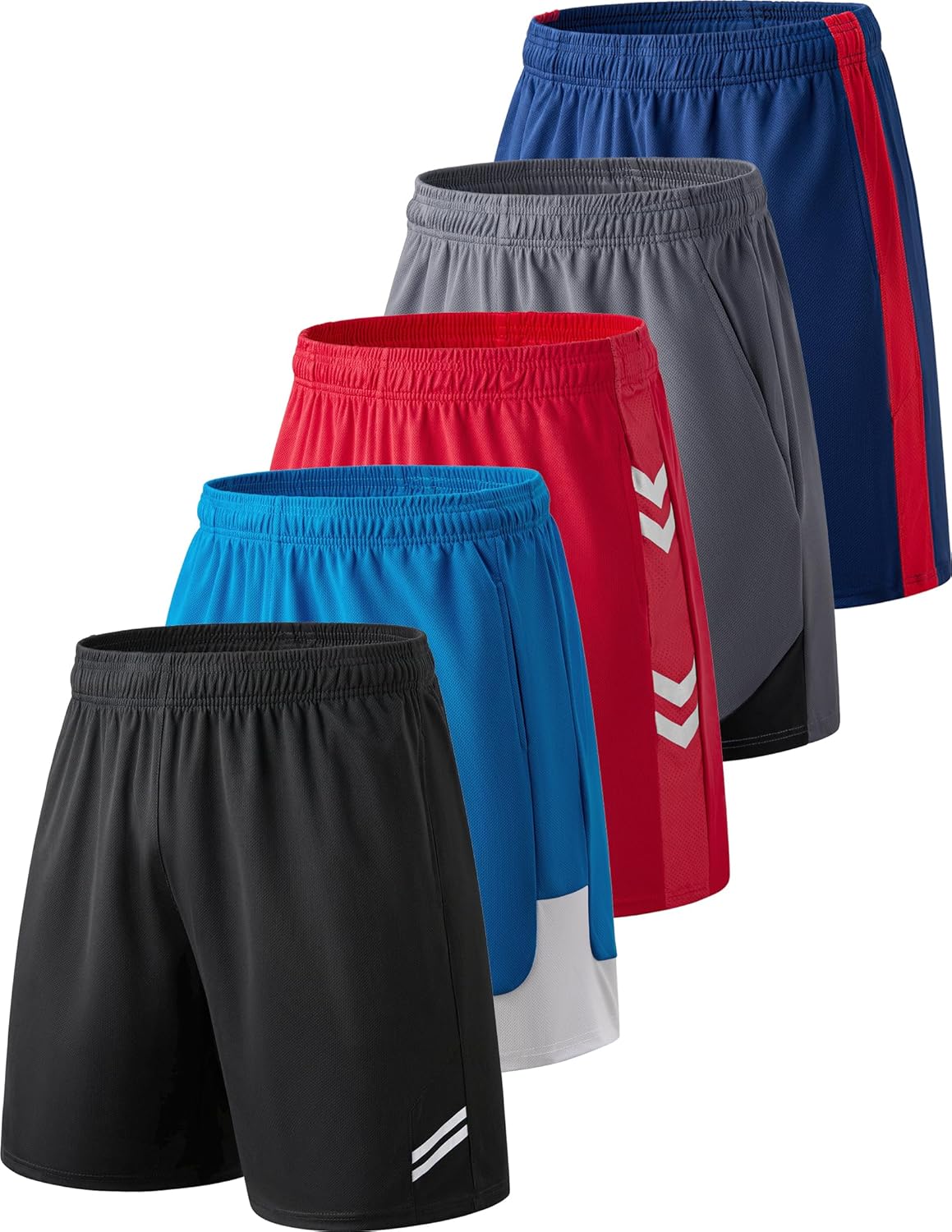 Liberty Imports 5 Pack Men’s Quick Dry Athletic Basketball Shorts 9″ Inseam with Pockets, Activewear for Workout Gym Running Liberty Imports 5 Pack Men’s Quick Dry Athletic Basketball Shorts 9″ Inseam with Pockets, Activewear for Workout Gym Running