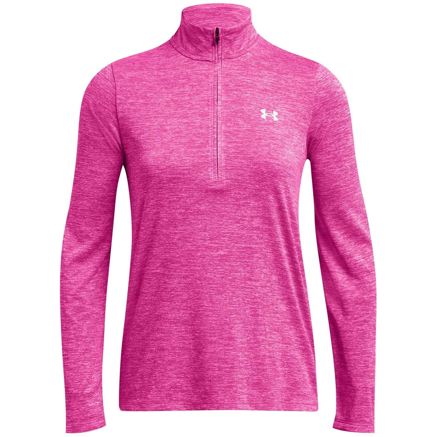 UNDER ARMOUR Womens Training Tech Twist 1/2 Zip Top, Super Pink / / White, Size Xs, Women
