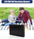 5 1 cm TV, 1080P Voiture de poche TV avec antenne, portable numérique TV avec 1500mAh Batterie rechargeable, support USB et TF Jeu de cartes, pour voyager,Camping,Aînés,Enfants