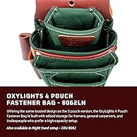 Vista 2 de Occidental Leather OxyLights - Bolsa portaherramientas de 4 compartimentos, especial para zurdos - 10 bolsillos y soportes para herramientas