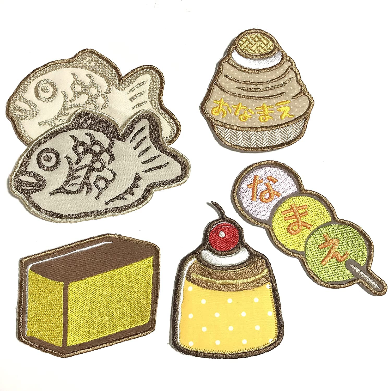 Amazon.co.jp: 美味しい和菓子お名前ワッペン刺繍かわいい(女の子