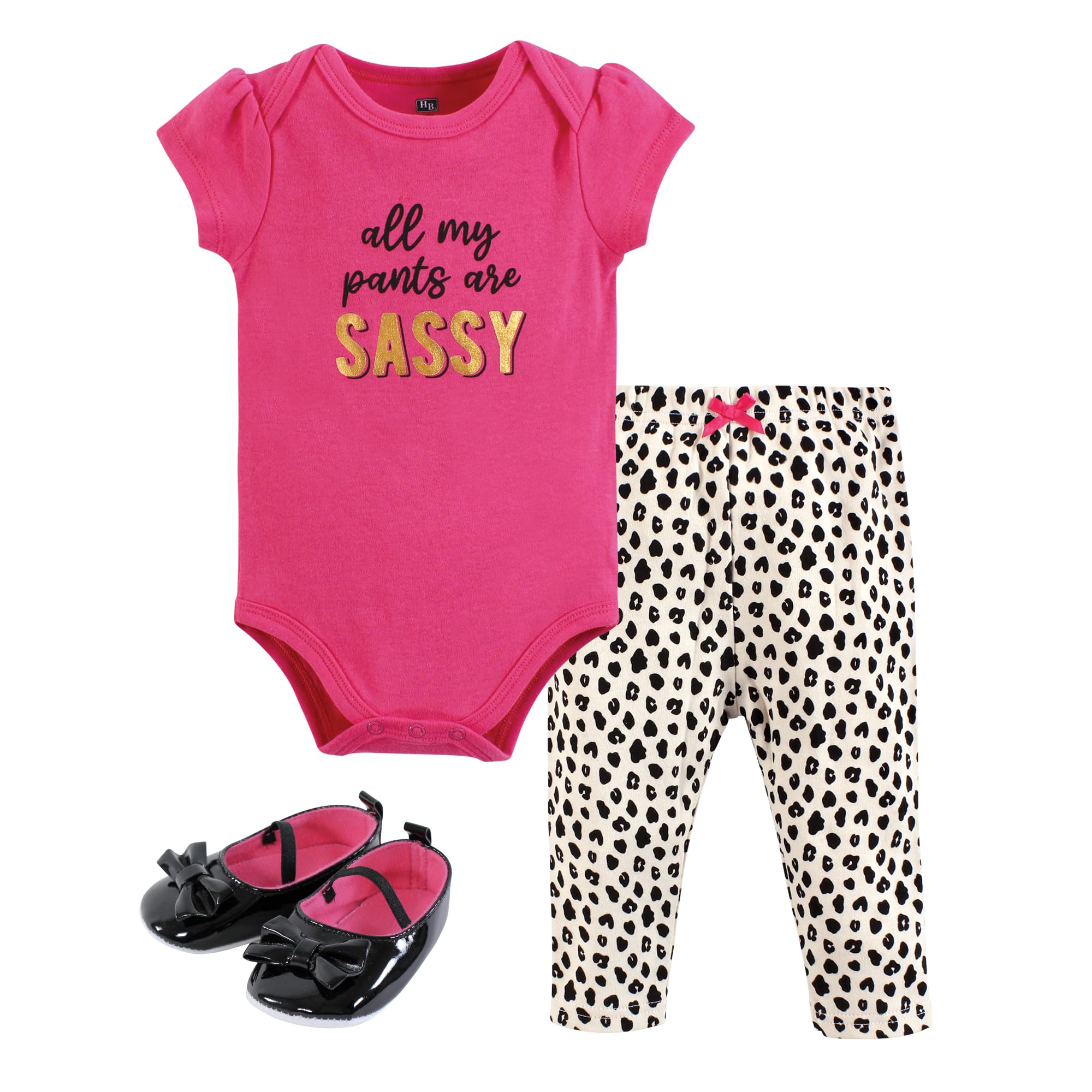 Hudson Baby Unisex Baby Cotton Bodysuit, Pant and Shoe Set