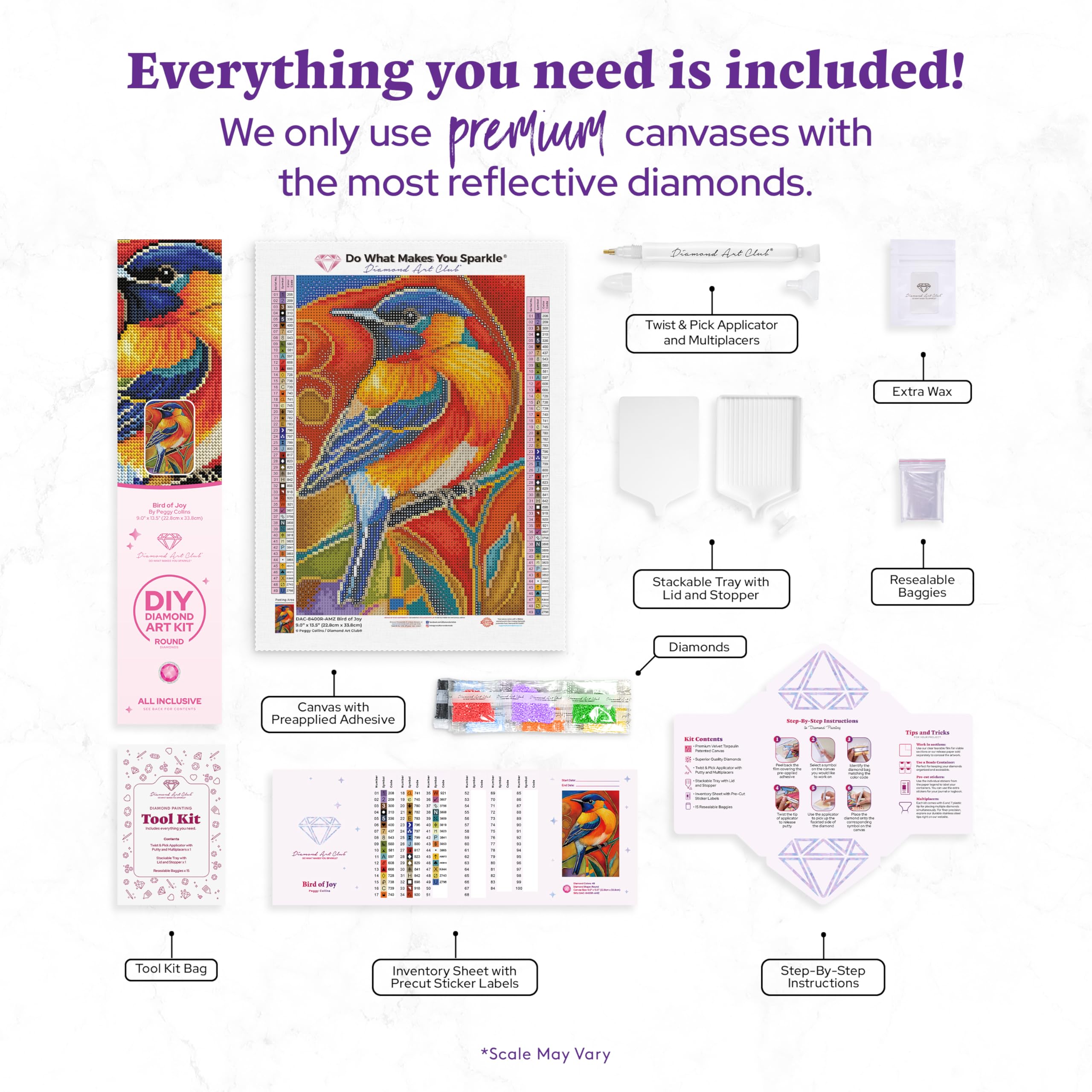 Amazon.com: DIAMOND ART CLUB Bird of Joy Diamond Painting