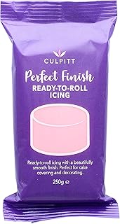 Culpitt Perfect Finish Ready To Roll Icing, Sugar Paste for Decorating Celebration Cakes, Cupcakes & Cookies, Fondant For Cake Covering Or Use With Cutters, Texture Mats & Moulds - Light Pink 250g