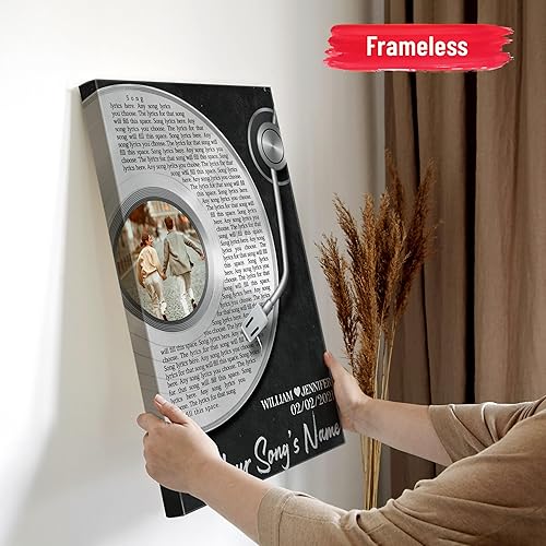 Vista 144 de H-DEWALL Letras de canciones personalizadas con marco, arte de pared musical personalizado para él, decoración sentimental y regalo inspirador