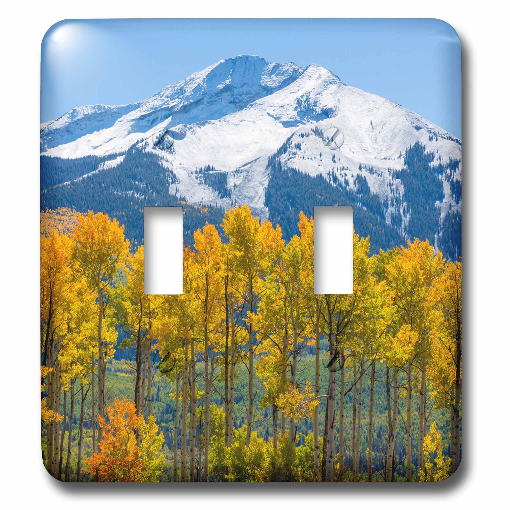 Interrupteur Colorado Automne et Montagne 3D Rose pour décorer un salon chalet
