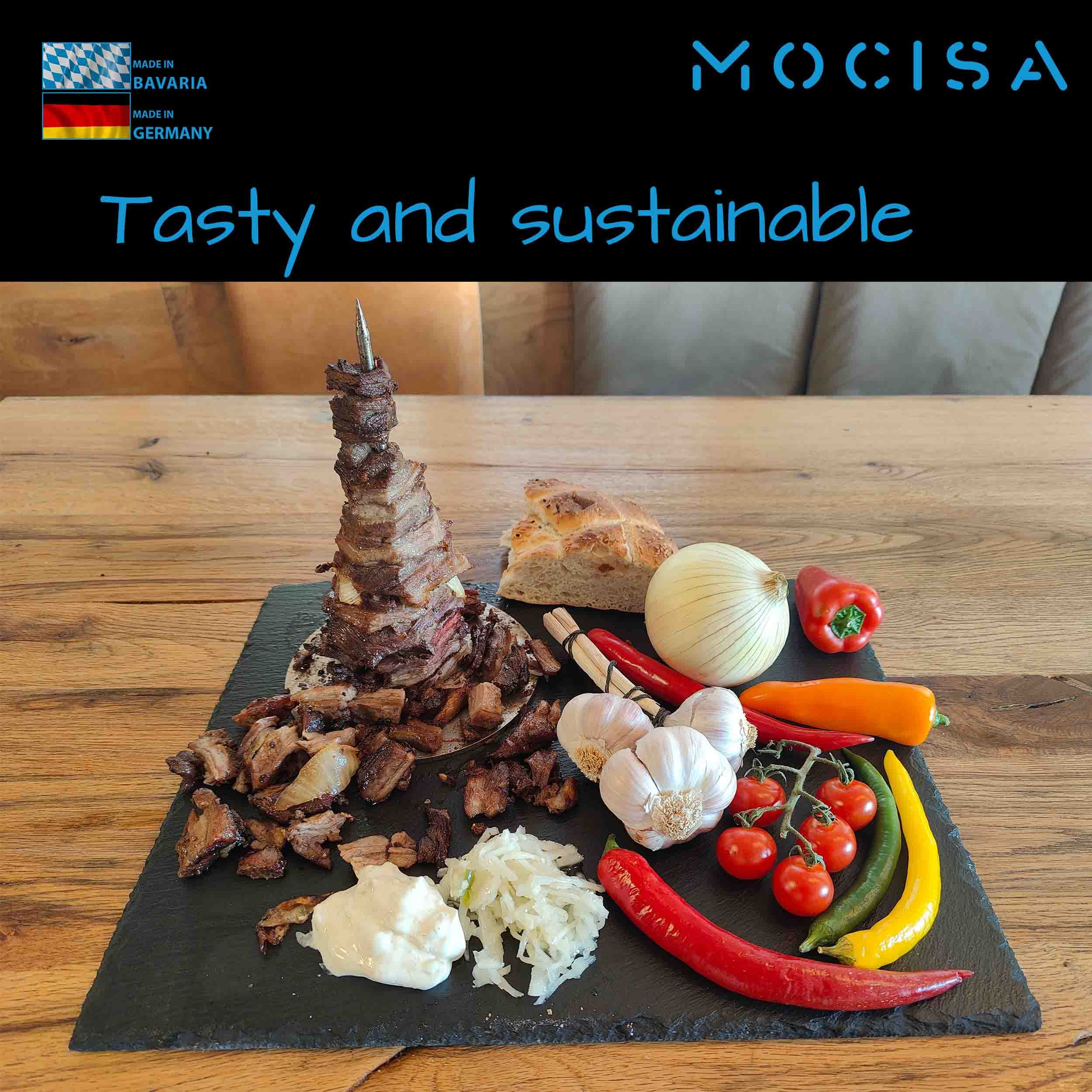 Rożen do grilla w jakości premium, rozmiar L, szpikulec do kebaba, ze stali nierdzewnej, łatwe przygotowanie żyrosów i kebabów na grillu gazowym, uniwersalne zastosowanie, idealne narzędzie do