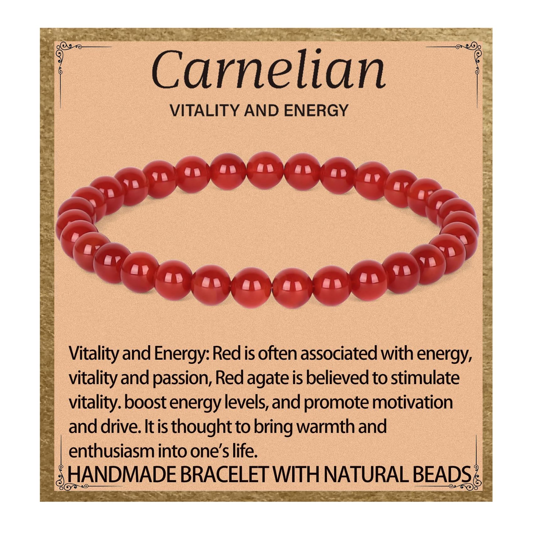 Handmade Natural Gemstone Stretch Elastic Bracelet Healing Crystal Round Stone Beads Jewelry Gifts for Women Men