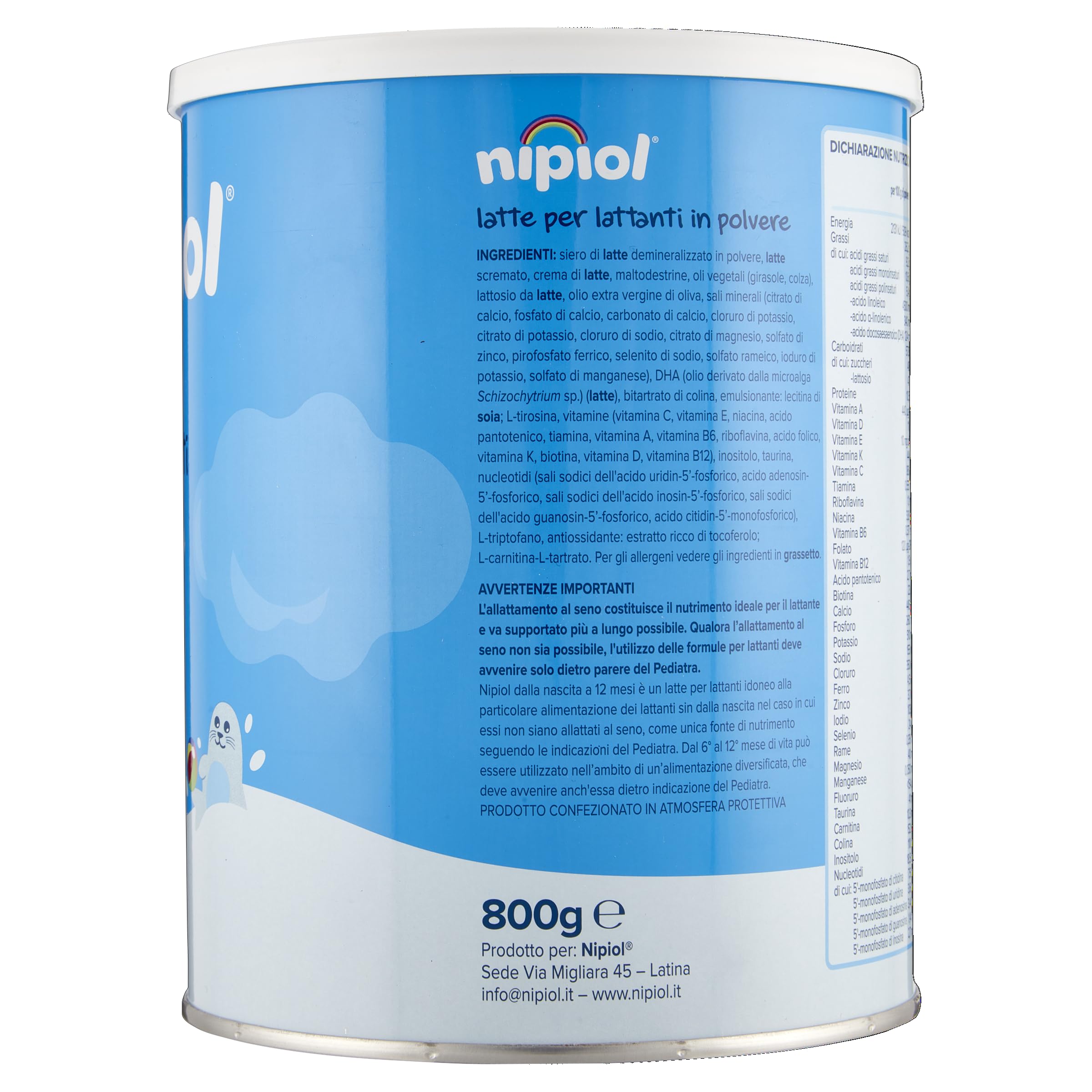 Nipiol Latte in Polvere Stage 0-12 Mesi - 800 g