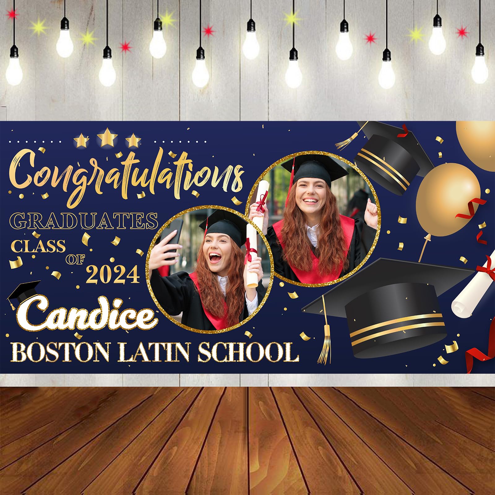 Amazon.com: Custom Graduation Banner Class of 2024 Personalized ...