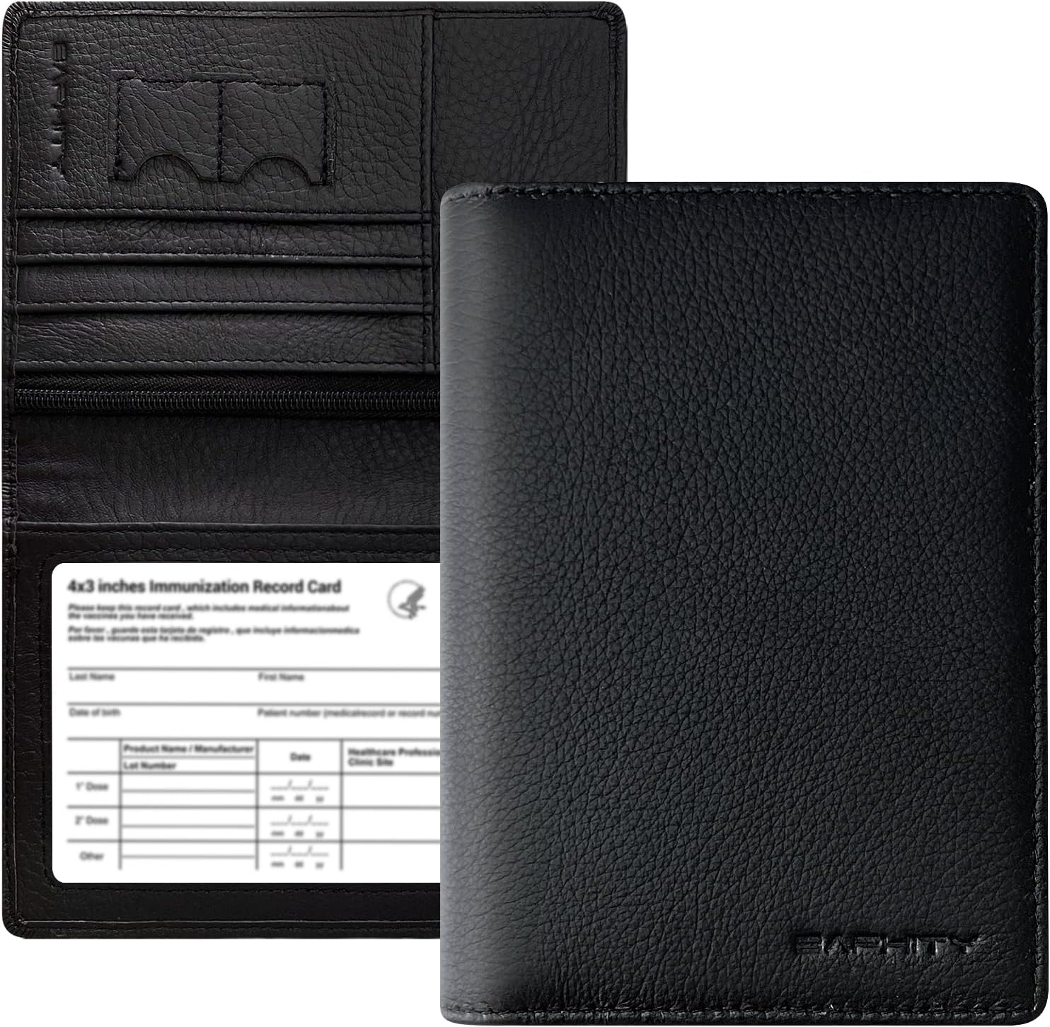 Genuine Leather Passport Holder Wallet Cover Gift for Women and Men-Gifts for Dad from Daughte-Travel Essentials Rfid Passport document Holder with Zipper Slot (Black) Genuine Leather Passport Holder Wallet Cover Gift for Women and Men-Gifts for Dad from Daughte-Travel Essentials Rfid Passport document Holder with Zipper Slot (Black)