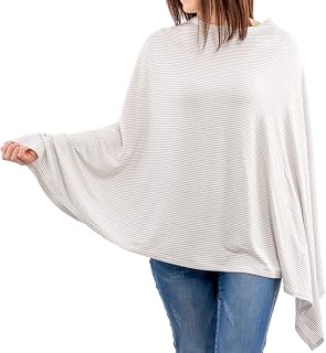 WeeSprout Nursing Cover Poncho: Breathable Lenzing Modal Breastfeeding Cover with Hands-Free Neck Insert, Soft & Machine Washable