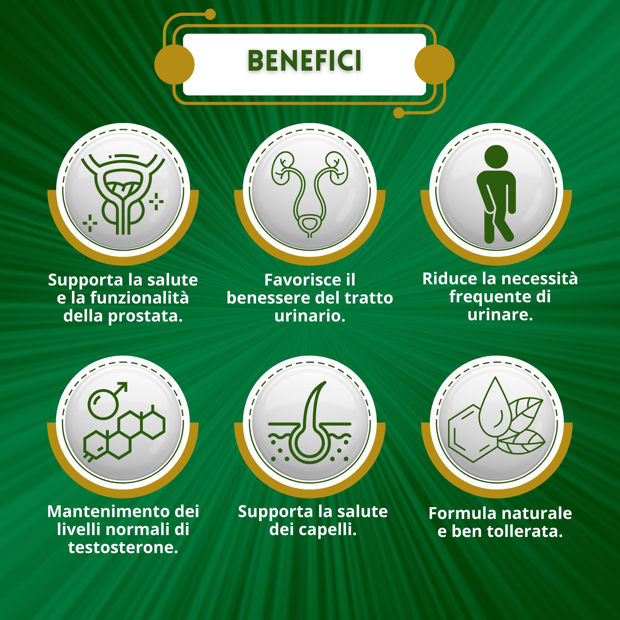Serenoa Repens 660mg Saw Palmetto 180cps | Integratore Prostata Uomo con Estratto di Epilobio, Ortica e Pygeum per il Supporto delle Vie Urinarie Uomo