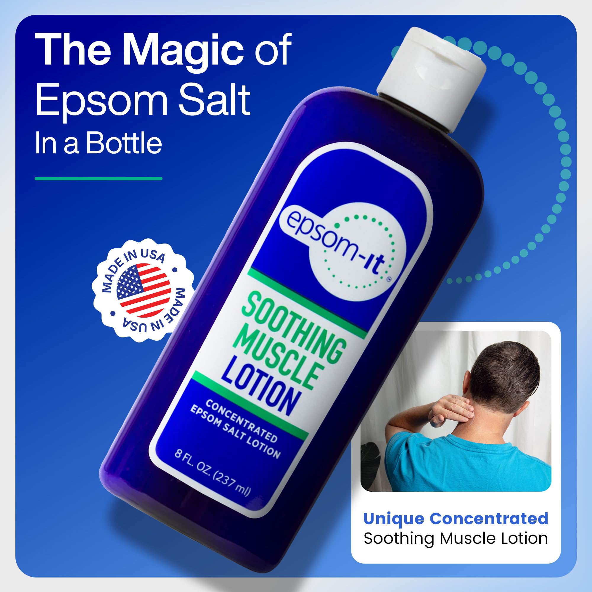 EPSOM-IT Soothing Muscle Epsom Salt Lotion Set, 8 Oz Bottle + 3 Oz Roll On — Amazon image 2