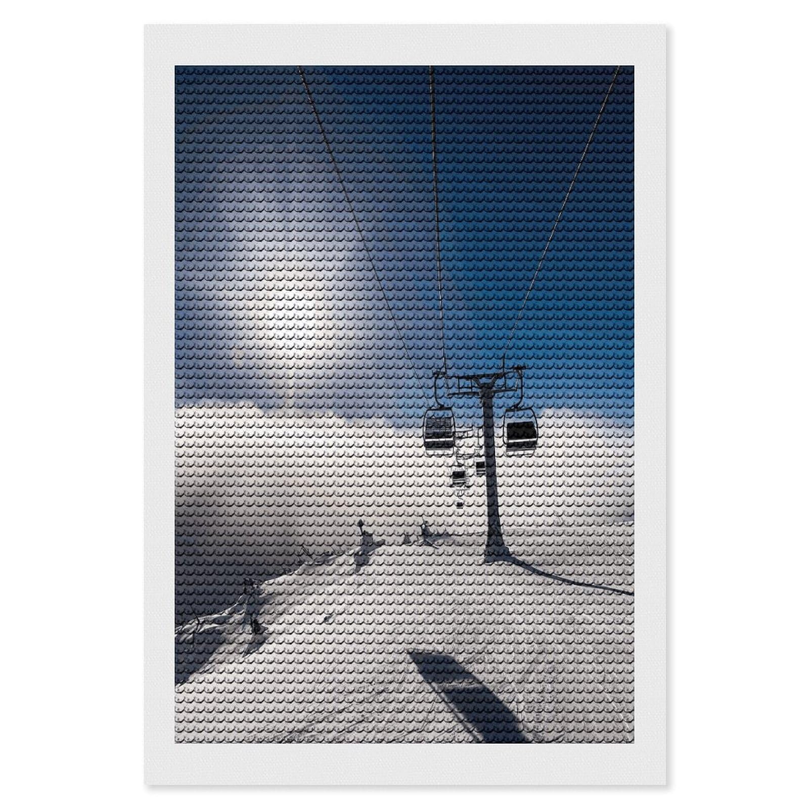FekiLoot Ski Lift at Sunshine Paint by Numbers Kit for Adults Beginner DIY Diamond Dots Paintings Round Full Drill Diamond Art Kits Picture Diamond Art Painting Kits for Home Decor 8"x12"